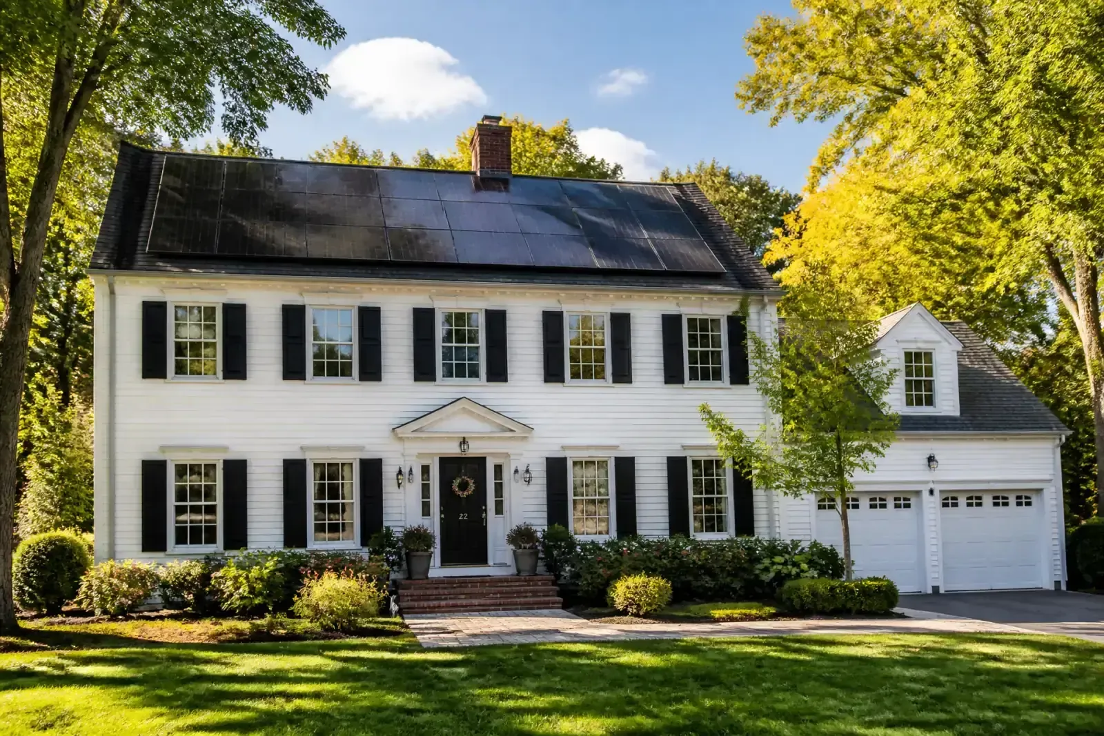 Solar panels on a Holliston, MA home